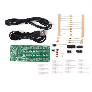 Monday Kids ASD-84 Audio Spectrum 8x4 RDIY Kit Level Indicator Voice Spectrum Lights Red+Blue Colorful Display DIY Kits DC 5V