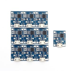 Monday Kids 10Pcs/lot TP4056 5V 1A Micro USB Charger Module 18650 Lithium Battery Charging Board Led Indicator Current Adjustable
