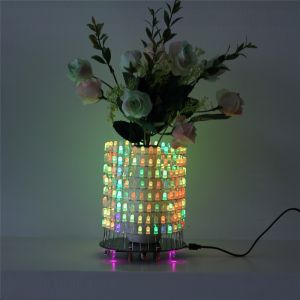 Monday Kids RGB LED Matrix Dream Light Circle DIY Kit Music Spectrum Module 8x32 Dot Matrix Electronic Fun LED Light Matrix DIY Electronic