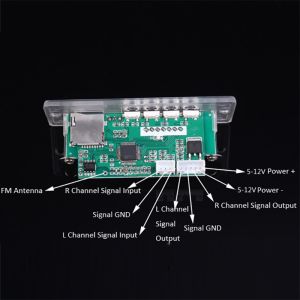 Monday Kids Mini 5-12V Blue Light USB MP3 Decoder Audio Decoding Board Time Display Support U-Disk TF Card USB FM AUX Decode