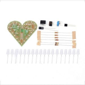 Monday Kids Blue DIY Heart Shape Breathing Lamp Kit DC4V-6V DIY Electronic Production DIY Kits Heart Shaped Lamp Suite Electronic DIY Kit