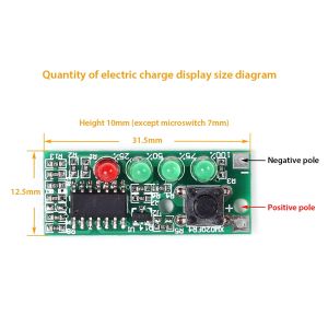 Monday Kids Power Indicator 4-Level Battery Tester for 3S 12V Lithium Battery Saturation voltage 12.6V Quantity of Electric Charge Display
