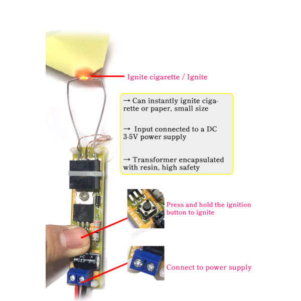 DC 3V-5V Arc Generator High Voltage Transformer Electronic Lighter for USB  Cigarette Lighter